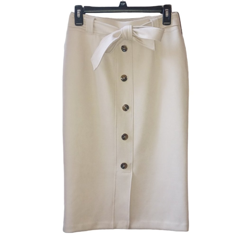 [Marc New York, Andrew Marc] XS Beige Midi Skirt